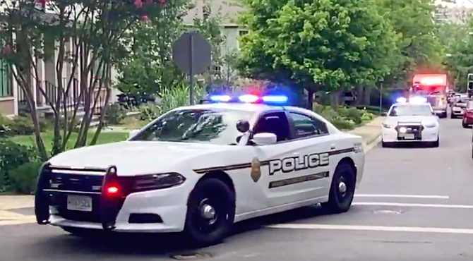 Montgomery County Police officers joined in a birthday parade for Mr. Willkens on his 90th birthday. Wilkens is a Montgomery County resident and recently sewed approximately 300 masks for Suburban Hospital.