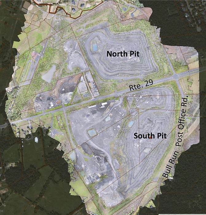 Map of Luck Stone’s mining operations along Route 29 in Centreville.