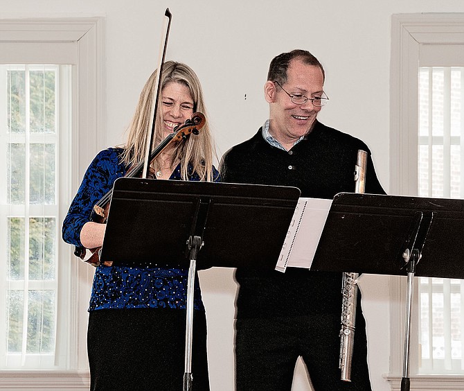 (From left) musicians Teri Lazar and Osman Kivrak will perform at Virginia Chamber Orchestra’s “Music at Meadowlark Gardens.”