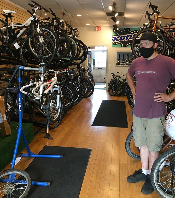 Affordable bikes are hard to find during this time of coronavirus. Though Bike Wheel Bikes in Potomac looks full, most of the bikes pictured are waiting for repair.