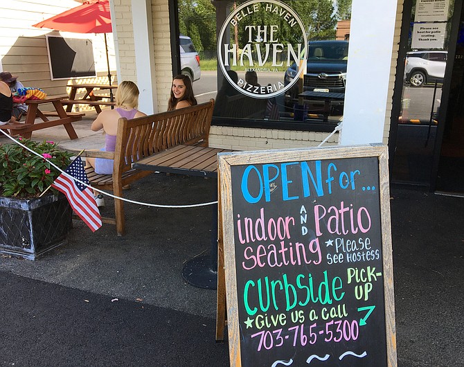 Belle Haven Pizzeria is open for dine-in, patio seating, or carry out. You can order online or call 703-765-5300 to place an order.