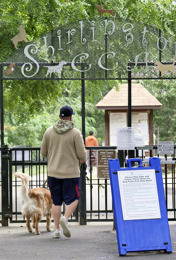 Shirlington Dog Park hosts both dogs under 25 pounds in its small dog park located at the beginning of the trail and larger dogs along its quarter mile trail running along 4-Mile Run stream. It can be crowded and rowdy so may not be for every dog.