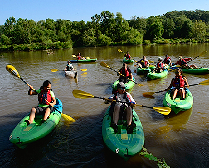 Lake Accotink Park is home to 493 acres of relaxation and entertainment, from mini golf and a carousel, to kayaking, hiking, and mountain biking.