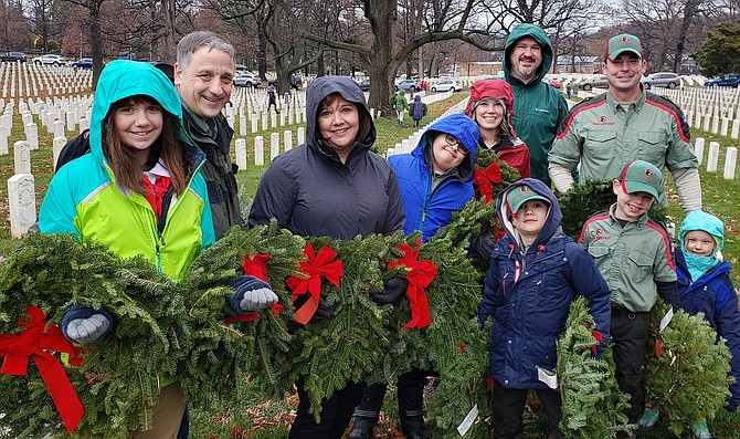 New Life’s American Heritage Girls and Trail Life troop members ready to lay Christmas wreaths last year at the U.S. Soldiers’ & Airmen’s Home National Cemetery in Washington, D.C.