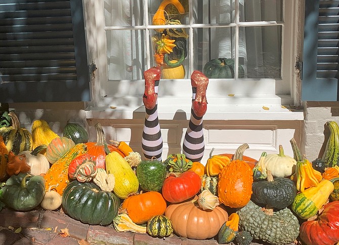 A Halloween display welcomes visitors on Prince Street’s Captain’s Row in Old Town.