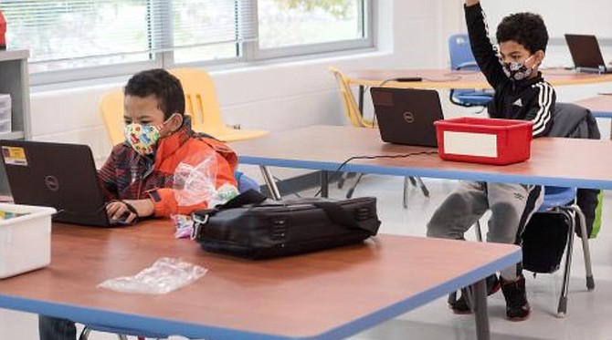 Students return to in-person instruction at Fairfax County Public Schools.