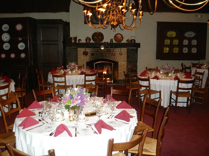 Inside Normandie Farm’s dining room.