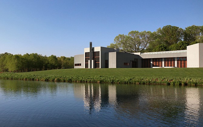 The Gallery hosts changing exhibitions in generously proportioned spaces and opens up to a terrace overlooking a pond. A limited palette of materials—zinc, granite, stainless steel, and teak—allows the architecture to exist in harmony with the surrounding landscape and the art it houses.