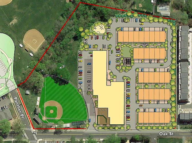Site plan of the entire project, including the ballfield.