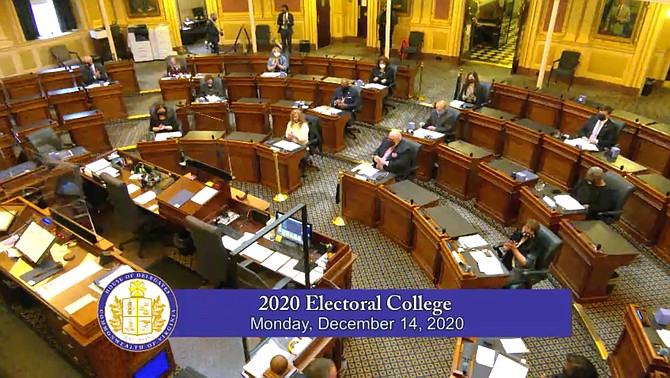 The Electoral College meeting for Virginia took place in the chamber of the House of Delegates earlier this week. All 13 of Virginia's electoral votes were awarded to Joe Biden.