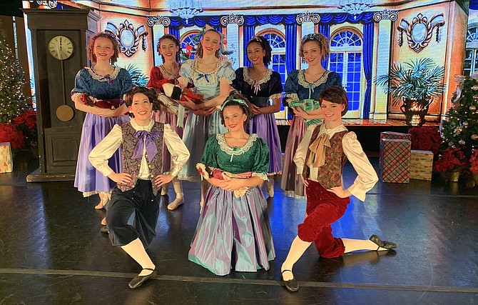 Portraying Clara and her friends are (back row, from left) Katie Brescia, Hazel Lindquist, Meredith Rainhart, Teresa Seraphin and Elizabeth Workman; and (front row, from left) Clare Yee, Madeleine Gambardella and Chloe Shulsinger.