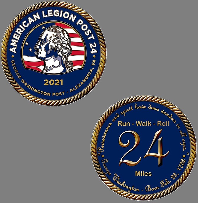 Participants in the American Legion’s 24-mile Run, Walk & Roll virtual challenge will receive a custom-designed commemorative coin.