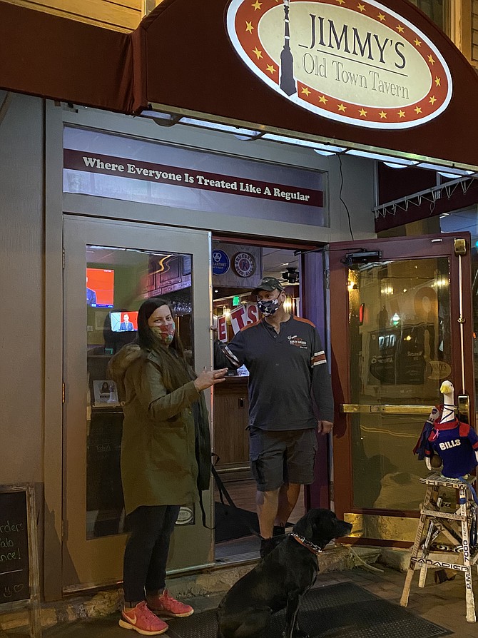 K Scarry of Herndon, Community Director of The People's Supper, and Jimmy Cirrito, owner of Jimmy's Old Town Tavern in Herndon, discuss a new initiative that needs no funding "to get all of our neighbors and local businesses through to the other side of the pandemic."