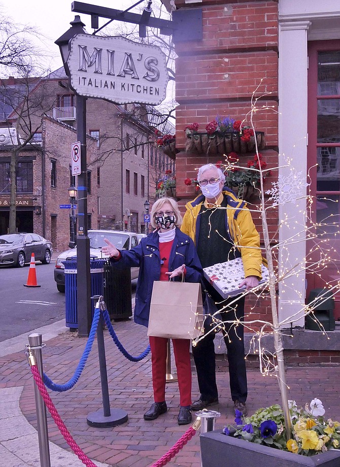 Frank and Nancy Camm stop by Mia’s on King Street during restaurant week to pick up their favorite diavola square pizza. Frank says, “it’s thick and chewy and charred around the edges.”