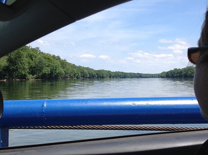 View of the Potomac River from a car on White’s Ferry.