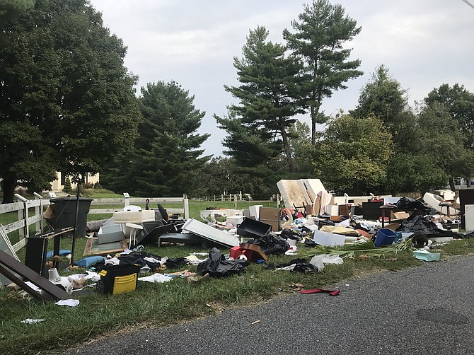 Household items discarded along a roadside in Potomac in September; a possible eviction? More than 14,000 cases are waiting to be heard for failure to pay rent.