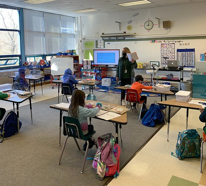 Welcoming young students back to Jamestown Elementary in Arlington. Here is a peek inside Ms. Kalchbrenner’s 1st grade class.