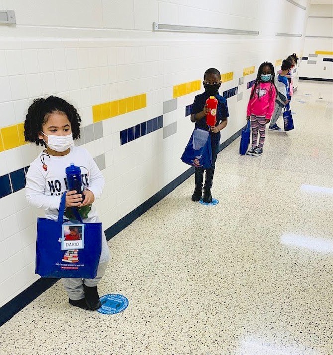 Pre-K students have been doing a great job social distancing and wearing their masks.