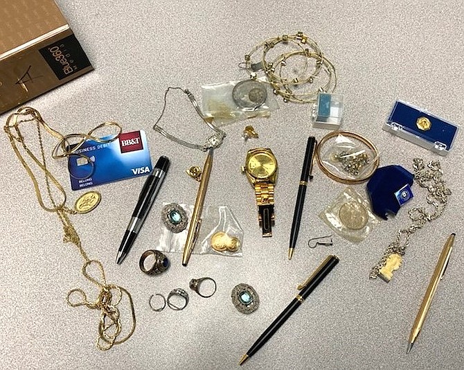The stolen jewelry and other property recovered.