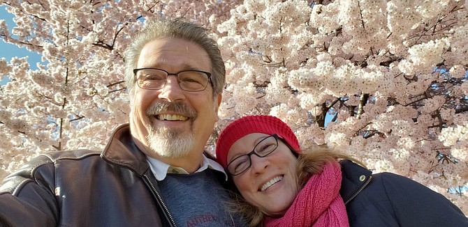 Cherry Blossom day, Rev. Dr. Keary Kincannon with wife Judy Borsher.