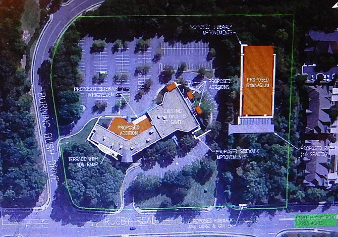 Diagram showing where the new additions (in brown) will go.