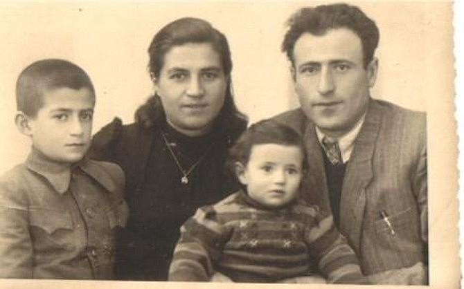 Holocaust survivor Sam Ponczak, left, with father Jacob, mother Sara and sister Giselle circa 1946 in Poland.