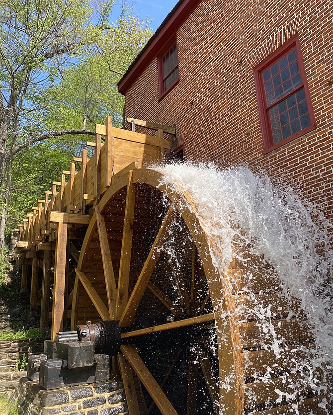 With its new flume and waterwheel, Colvin Run Mill in Great Falls reopened on May 2, 2021. Once again, the mill can grind grain and produce cornmeal as it did 200 years ago.