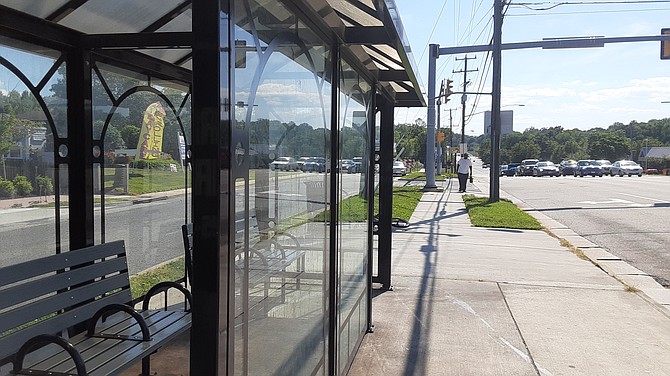 The Metrobus 11Y makes many stops along Richmond Highway between Mount Vernon Highway and the Braddock Road Metro station.