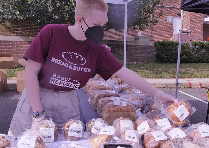 Ariel Dooley searches for a loaf of rye bread, but it is already sold out at 8:30 a.m. at Baguette Republic. A variety of sourdough breads, both sliced and unsliced, are also popular as well as their namesake, the baguette. And the focaccia is back in season, either roasted red pepper and tomato or jalapeño and onion.