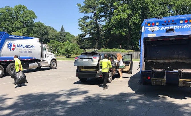 Residents can bring their garbage and recycling to the parking lot of Great Falls Elementary School on Saturdays between 8 a.m. and noon.