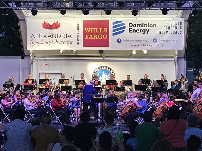 Alexandria Symphony Orchestra playing at 2019 celebration with Music Director James Ross conducting.