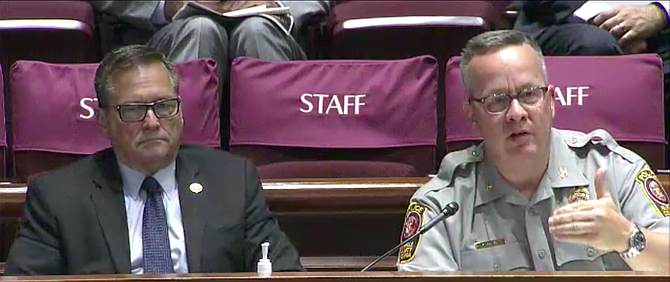 Deputy County Executive David Rohrer with Fairfax County Police Chief Kevin Davis.