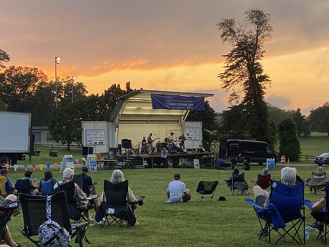 The Randy Thompson Band plays as the sun sets on Burke Lake Park. The band kicked off the Springfield Nights series on July 14.