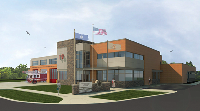 This artist rendering shows what the improved Lorton Fire Station will look like soon.