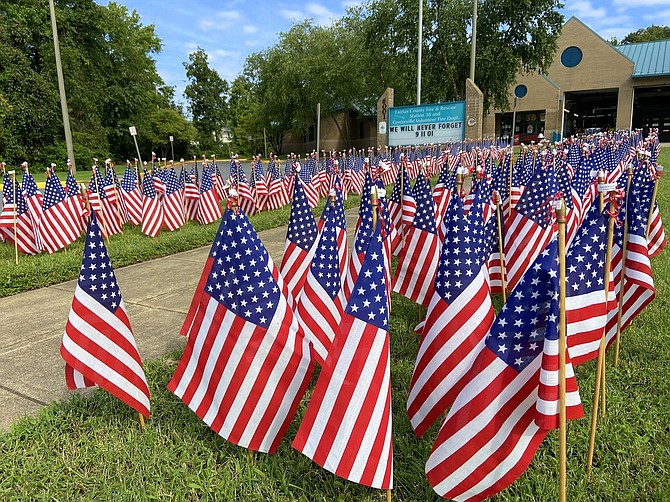 Flags were everywhere around Centreville on 9-11 this year.