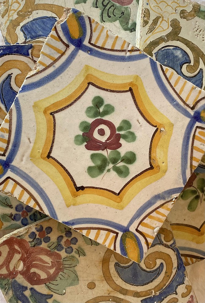 Kathy Hackshaw’s Italian tiles.