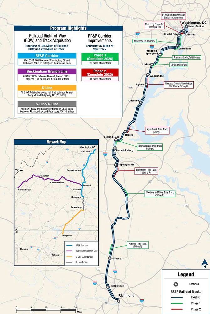 Virginia Department of Rail and Public Transportation rail expansion map
