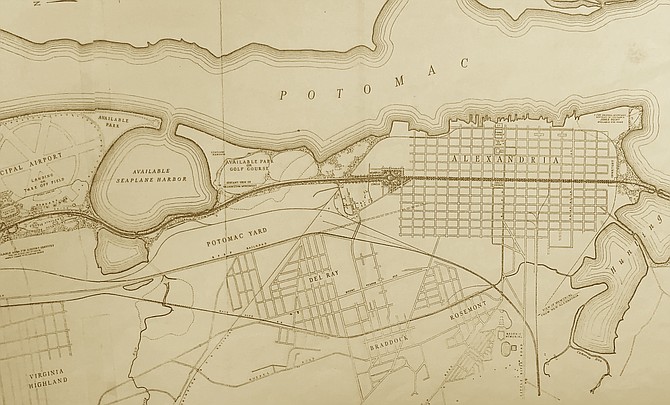 This 1930 map from the Department of Agriculture's Bureau of Public Roads shows the location of the future power plant as a spot available for a park or golf course.