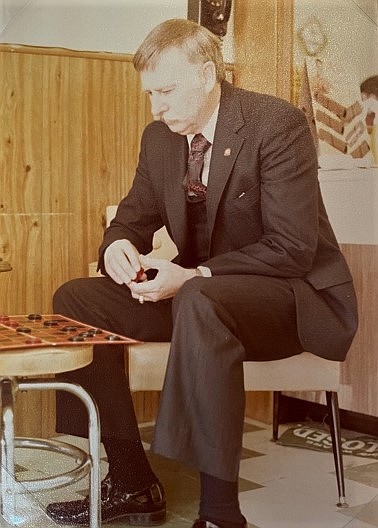 Jerry Corbin at the checker game.