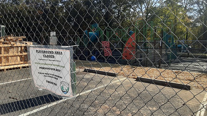 Playground renovations in Gum Springs are expected to be completed soon.