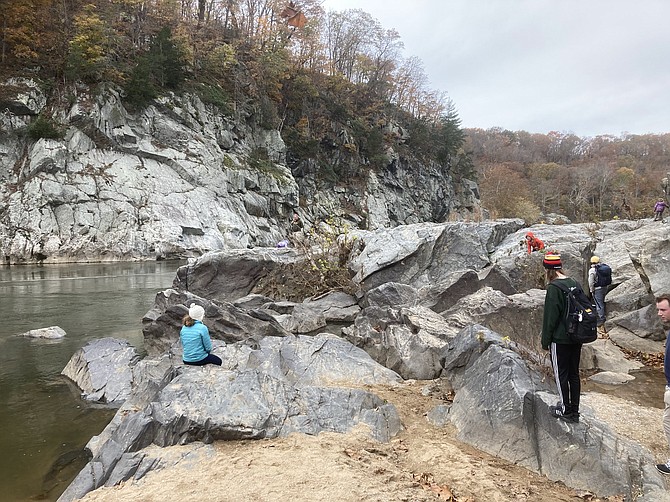 People enjoying the view of the Potomac River from the Billy Goat Trail on Sunday, Nov. 14, were dressed warmly, although the colder weather hadn’t yet arrived.