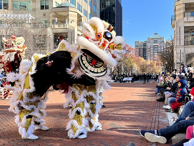 Jow Ga Shaolin Lion Dancers, Demo Team perform the Lion Dance, part of Southern-style Kung Fu training, and part of China's cultural heritage.