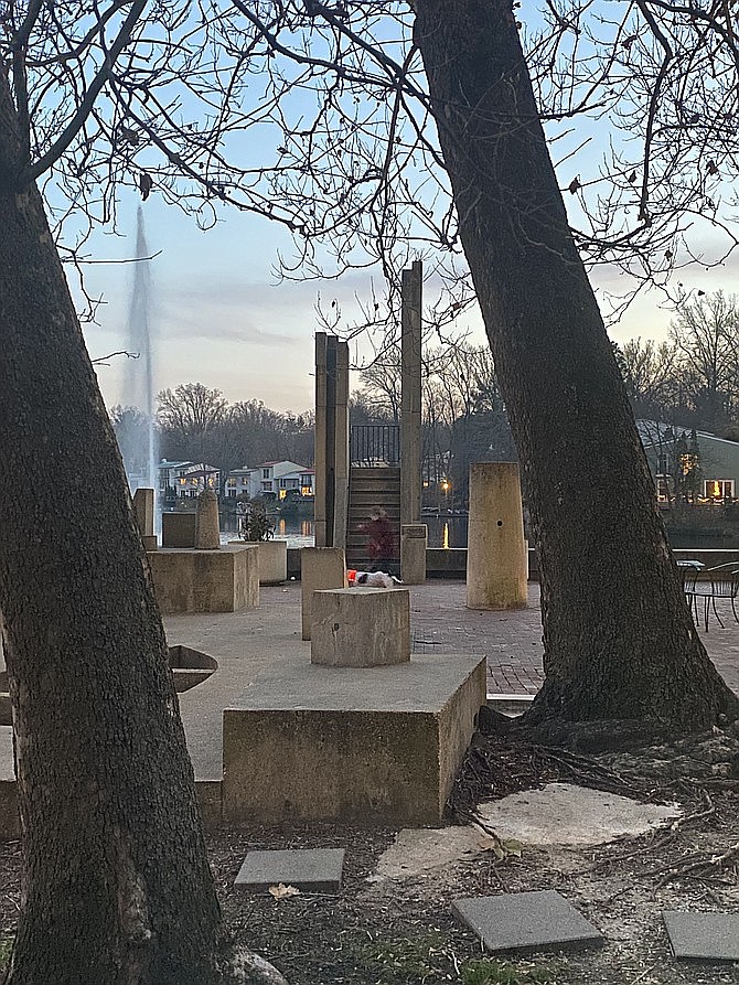 Pyramid Park exhibits the degradation of sycamore trees uprooting the brick plaza and threatening the sculptures. (File photo)