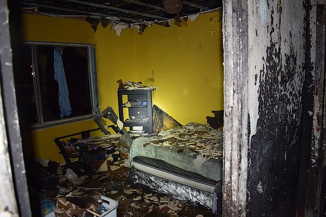 Interior of units destroyed by the fire which displaced 44 people.