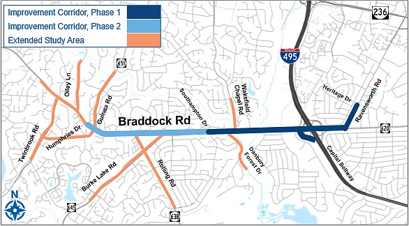 Braddock Road project map.