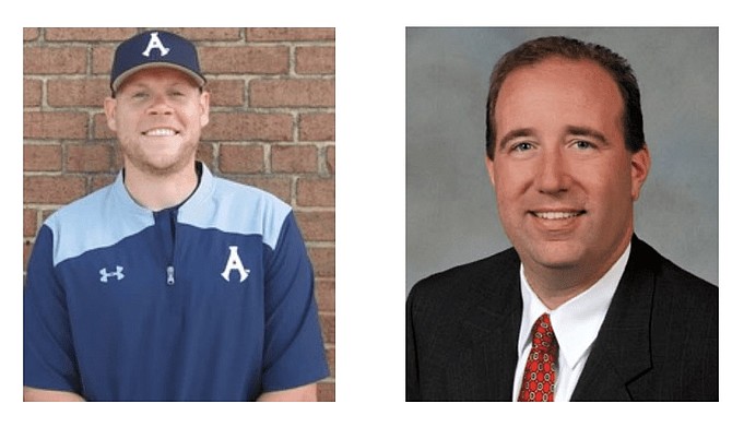 Alexandria Aces manager Chris Berset, left, and owner Frank Fannon will be the featured speakers at Baseball Night of the Alexandria Sportsman’s Club Jan. 19 at the Old Dominion Boat Club.