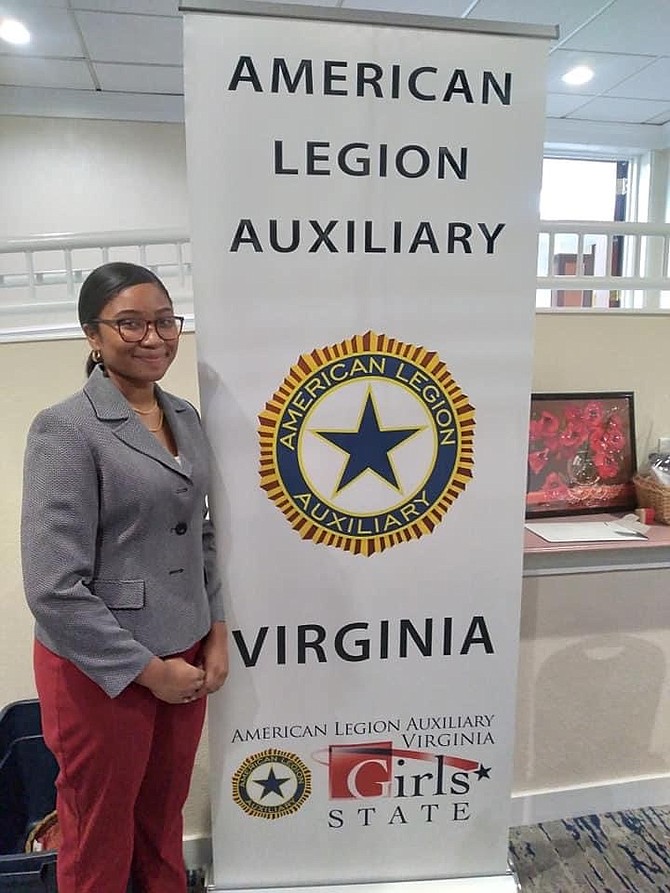 Jaidyn Forrest, Virginia Girls State Governor at the 2021 American Legion Department Fall Conference in Williamsburg.