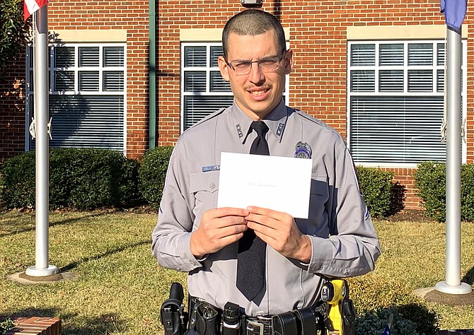 PFC Justin Collier is the Sully District Police Station’s 2021 Officer of the Year.