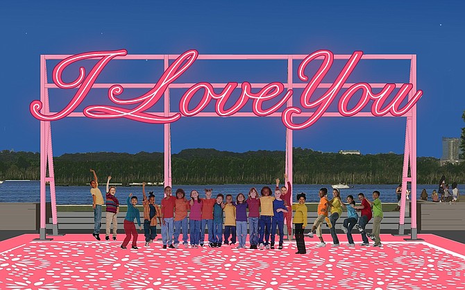 The public art display “I Love You” will be unveiled March 25 in Waterfront Park.