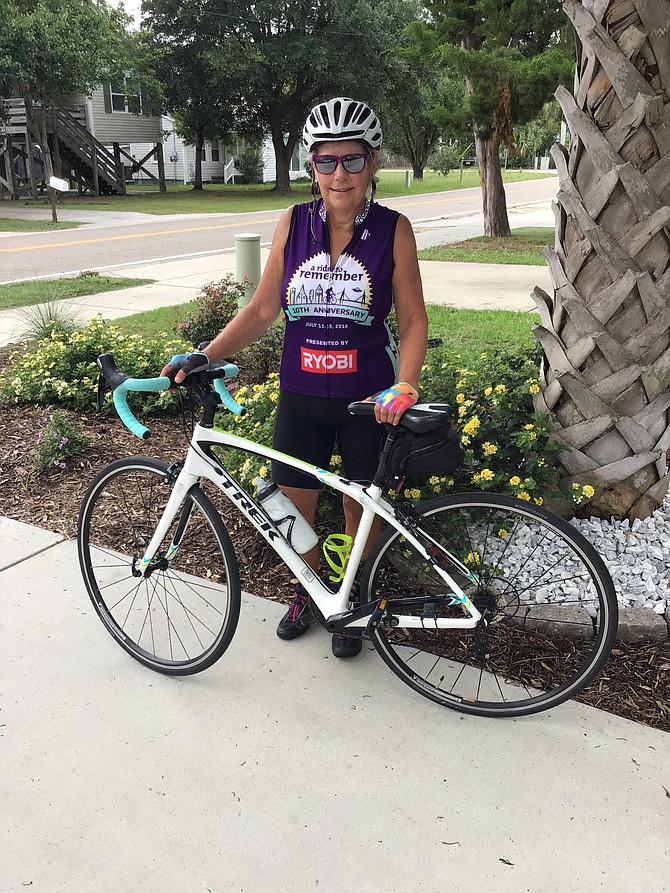 Riding to end Alzheimer’s, Carol Stone of Oakton.